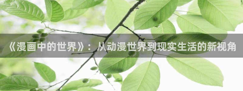 歪歪漫画在线观看免费的：《漫画中的世界》：从动漫世界到现实生活的新视角